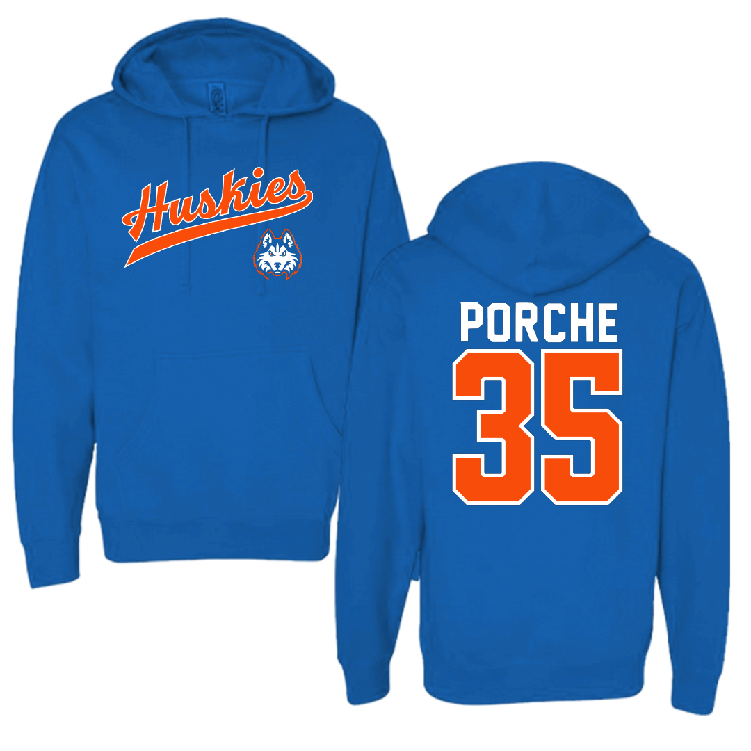 Houston Christian University Baseball Blue General Hoodie - #35 Ryan Porche