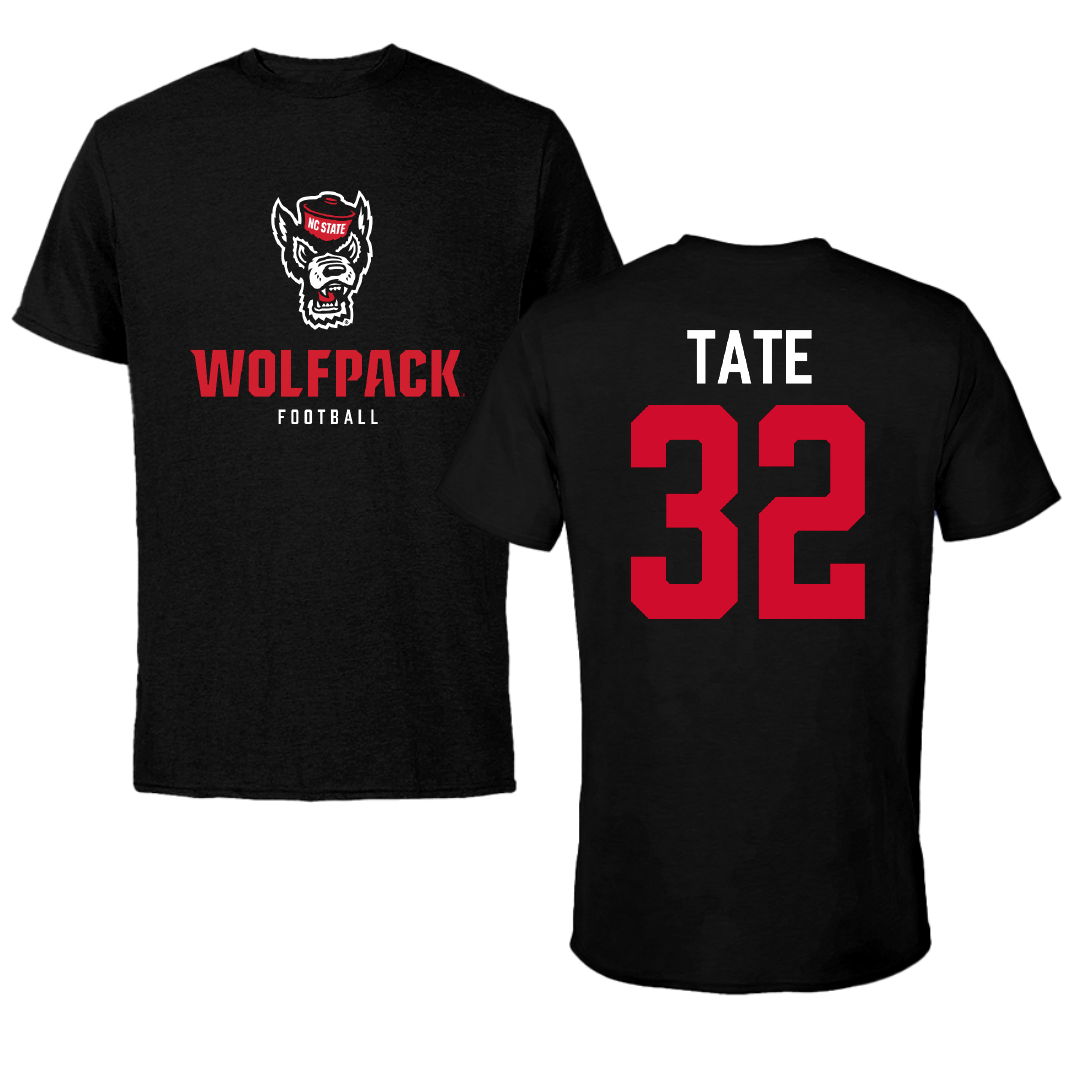 North Carolina State University Football Black Wolfpack Tee - #32 Michael Tate