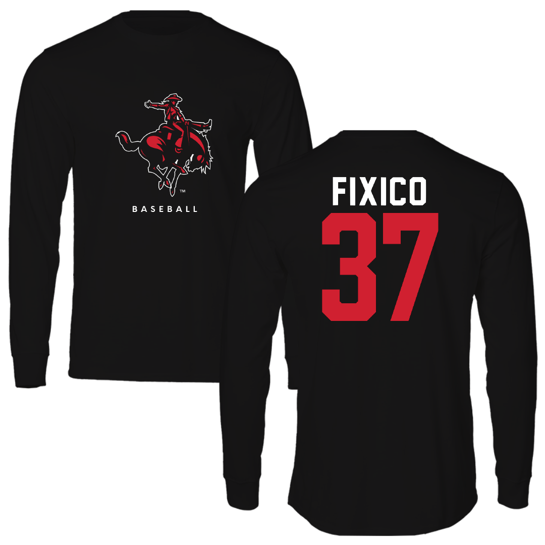 Northwestern Oklahoma State University Baseball Black Mascot Long Sleeve - #37 Jackson Fixico