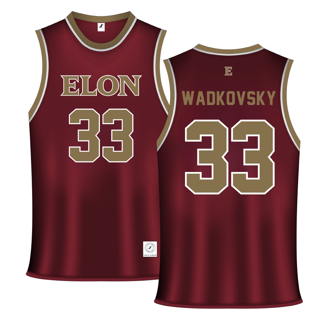 Elon University Maroon Basketball Jersey - #33 Aly Wadkovsky