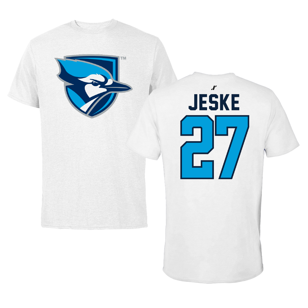 Elmhurst University Soccer White Tee - #27 Haley Jeske
