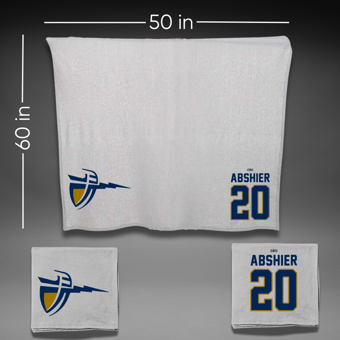 California Baptist University Water Polo Gray Blanket - #20 Michael Abshier