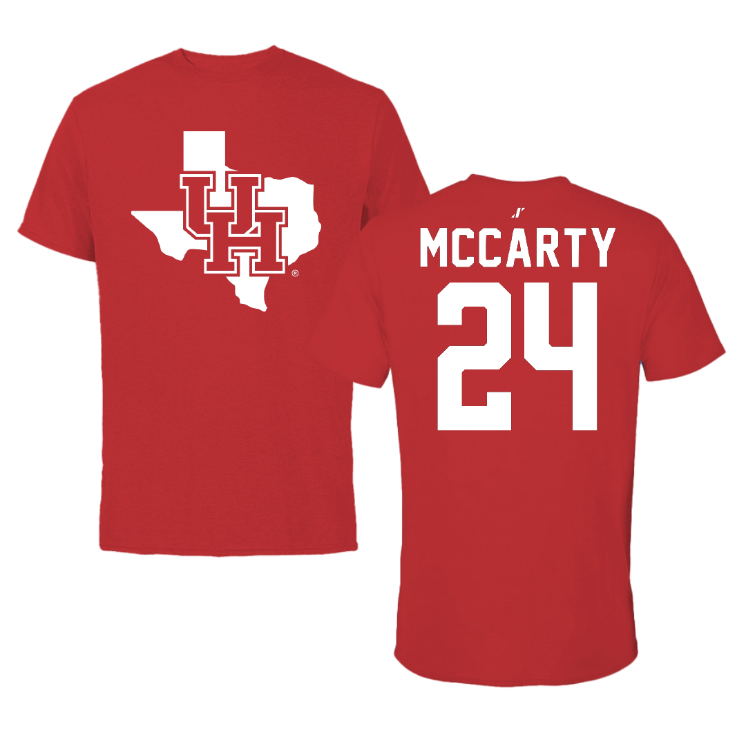 University of Houston Basketball Red State Tee - #24 Chase McCarty