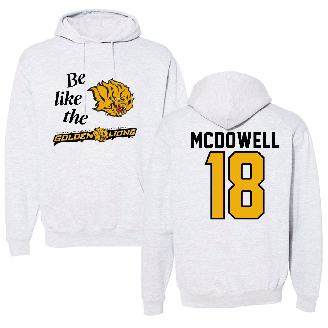 University of Arkansas-Pine Bluff Volleyball Light Gray Be Like Us Hoodie - #18 Mackenzie McDowell
