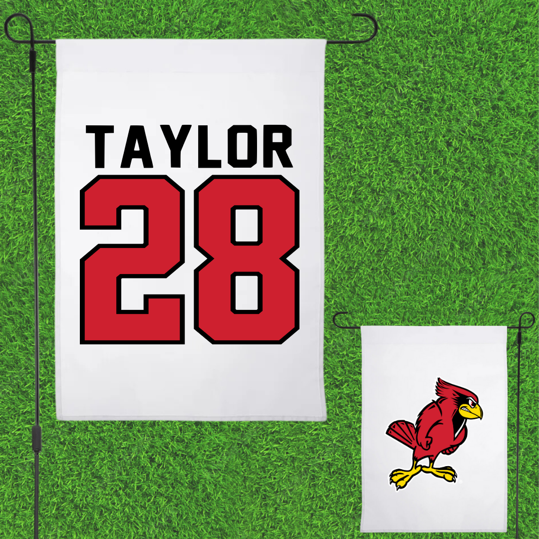 Illinois State University Football White Garden Flag - #28 Chris Taylor