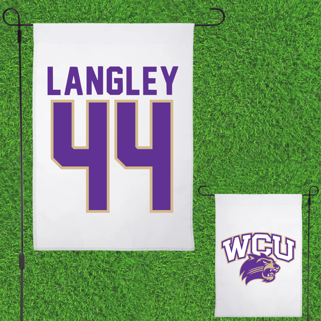 Western Carolina University Baseball White Garden Flag - #44 Brandon Langley