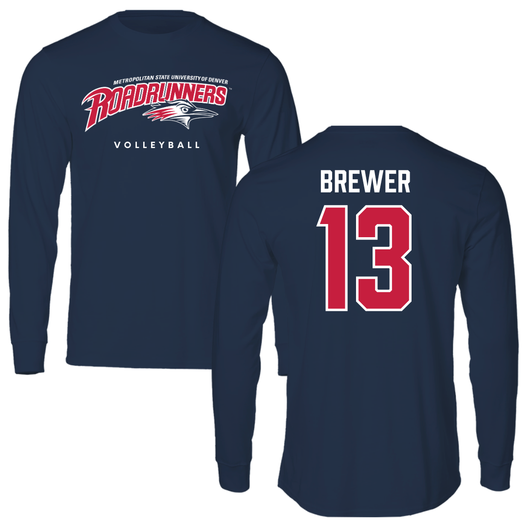 Metropolitan State University of Denver Volleyball Navy Long Sleeve - #13 GabriElle Brewer