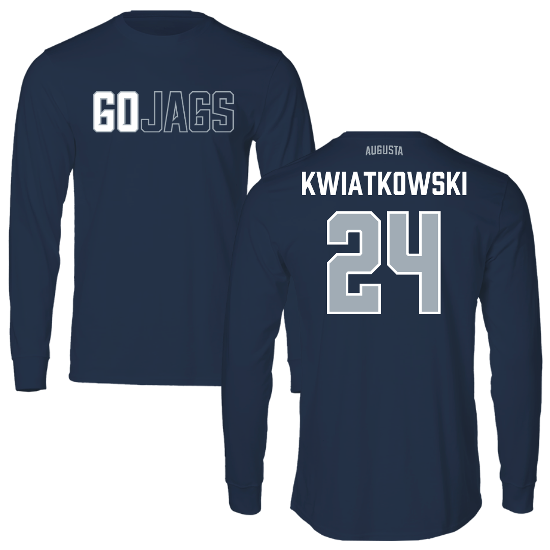 Augusta University Baseball Navy Long Sleeve - #24 Zach Kwiatkowski