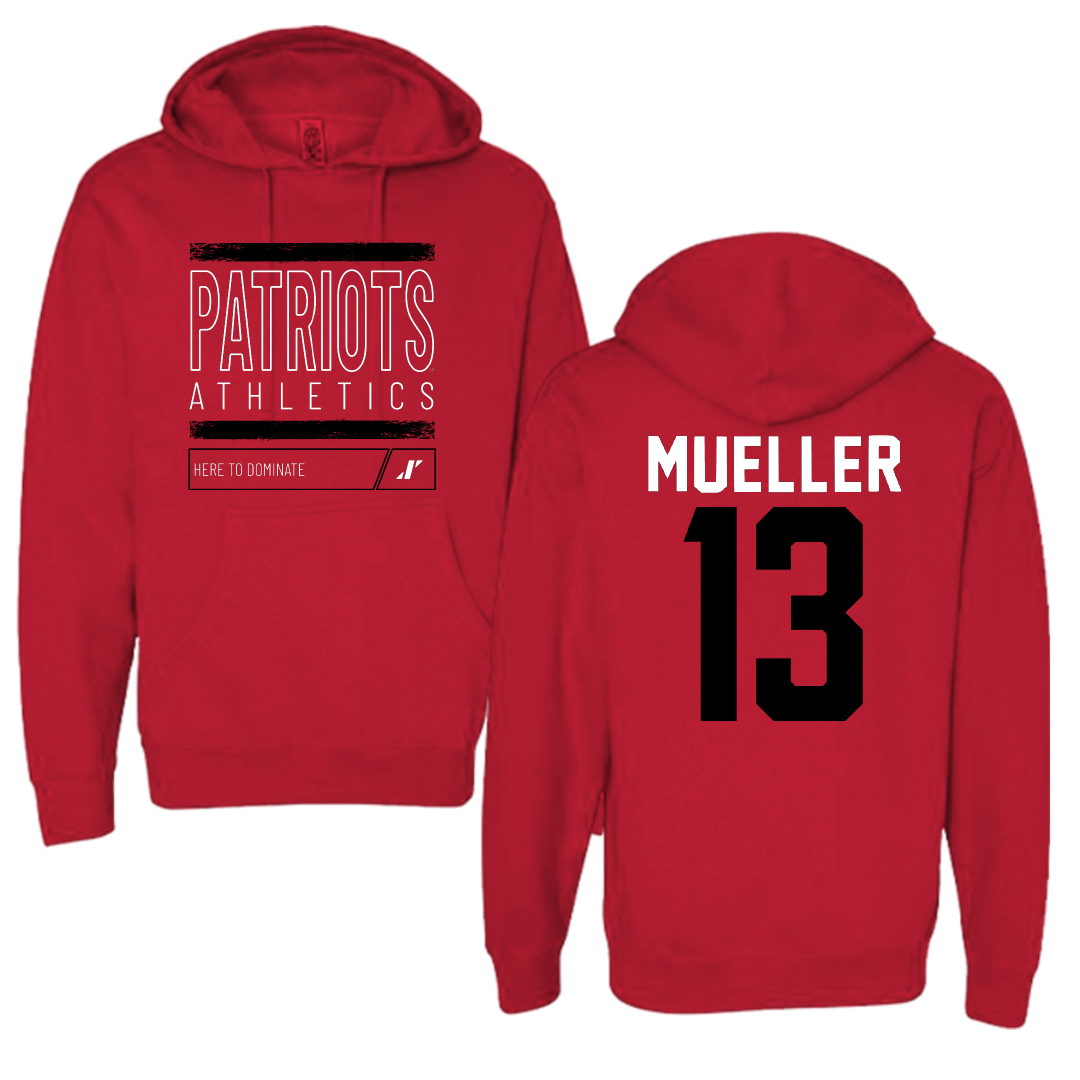 Dallas Baptist University Soccer Red Dominate Hoodie - #13 Sam Mueller