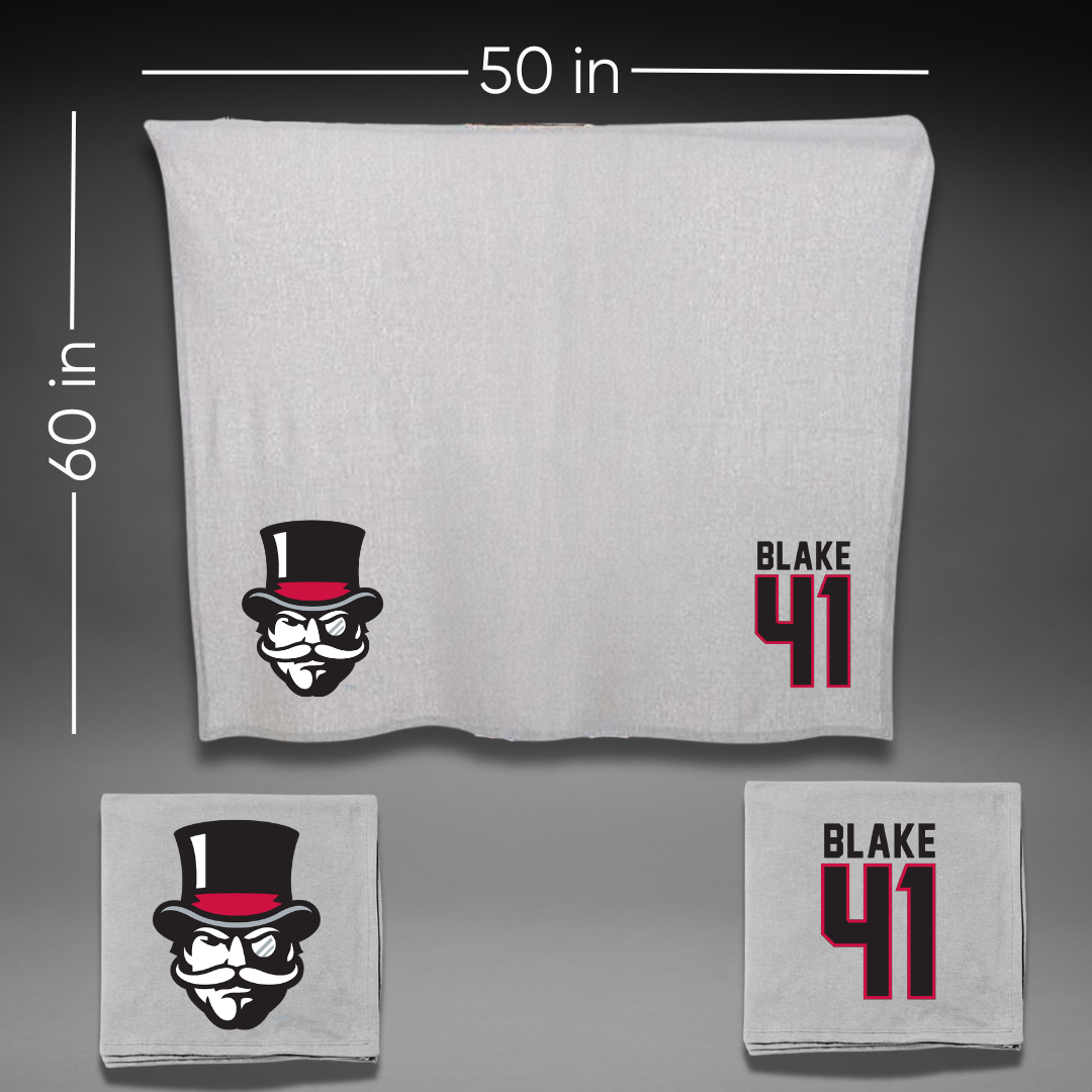 Austin Peay State University Football Gray Blanket - #41 BJ Blake
