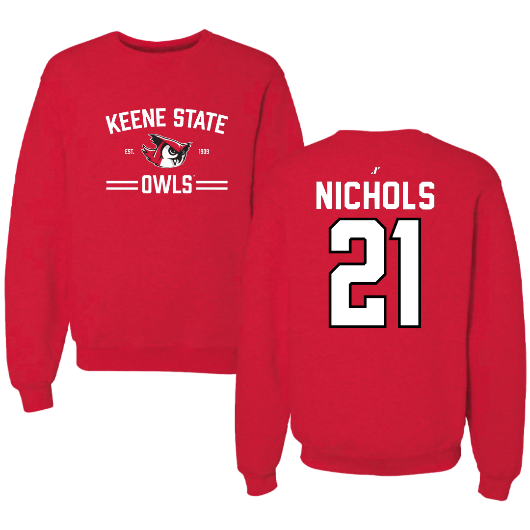 Keene State College Baseball Red General Crewneck - #21 Phil Nichols