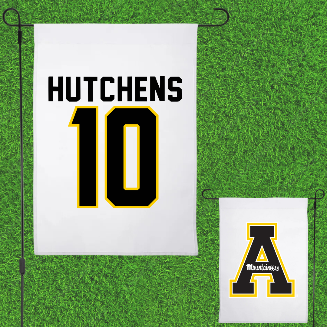 Appalachian State University Volleyball White Garden Flag - #10 Bella Hutchens