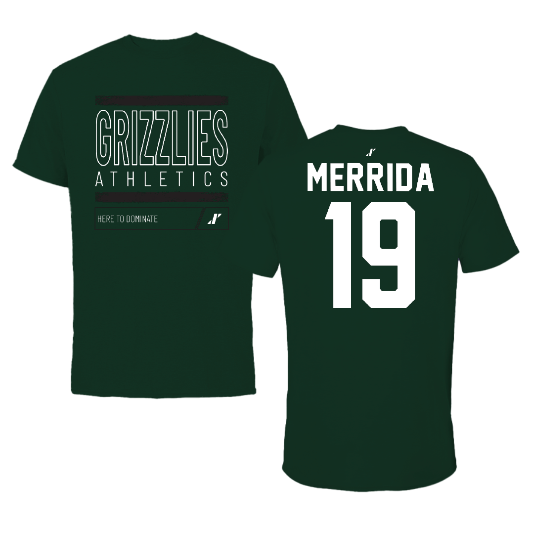 Adams State University Football Forest Green Dominate Tee - #19 Ahmare Merrida