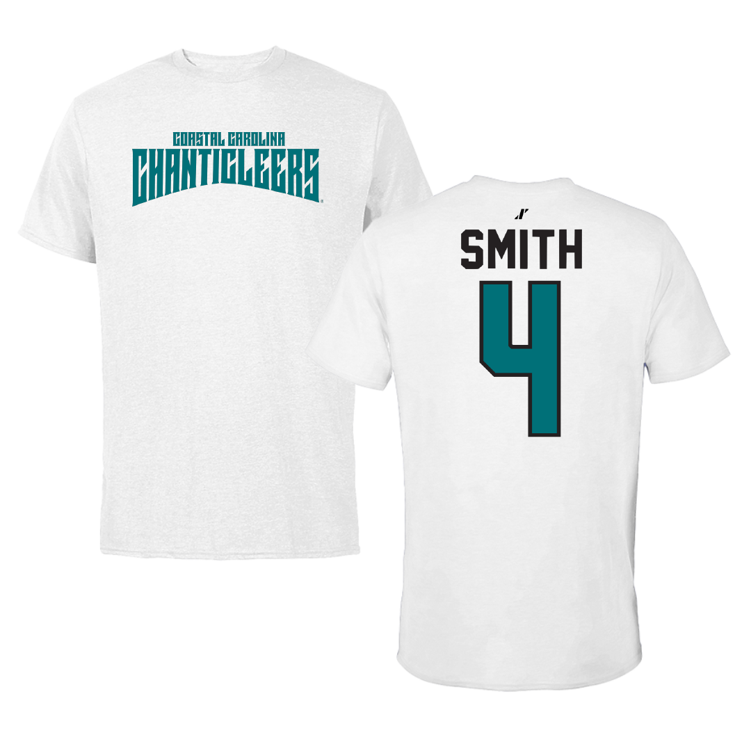 Coastal Carolina University Volleyball White Classic Performance Tee - #4 Anna Smith