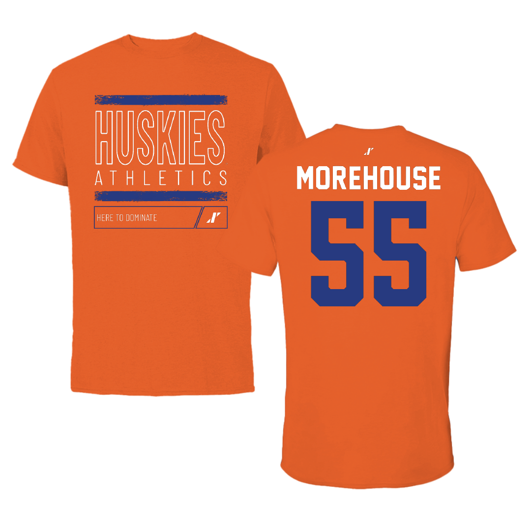 Houston Christian University Baseball Orange Dominate Tee - #55 Adin Morehouse
