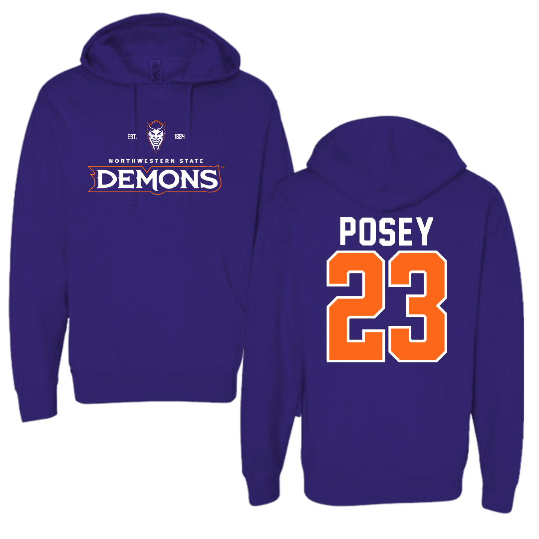 Northwestern State University Basketball Purple General Hoodie - #23 Duane Posey