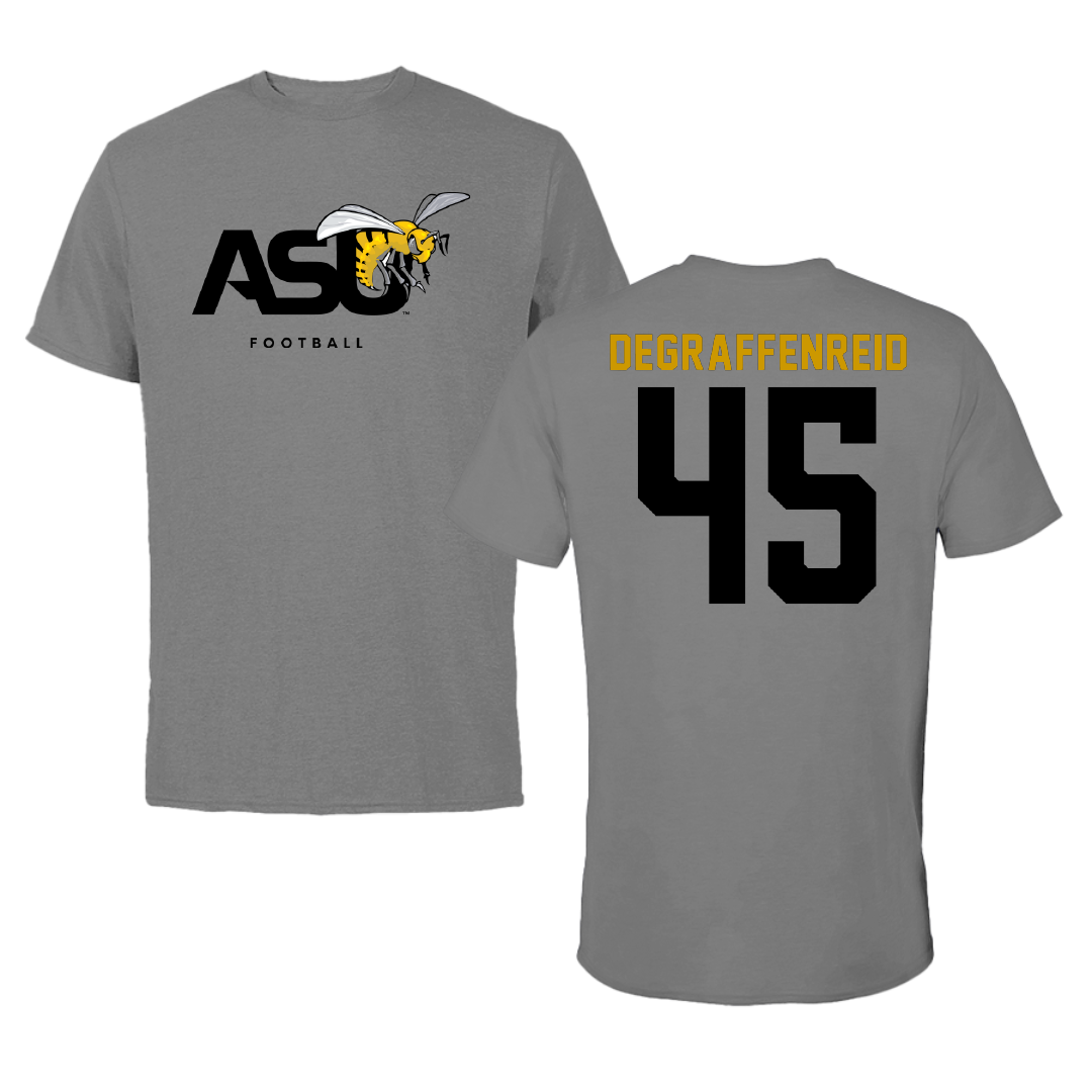 Alabama State University Football Dark Gray Tee - #45 Grant DeGraffenreid