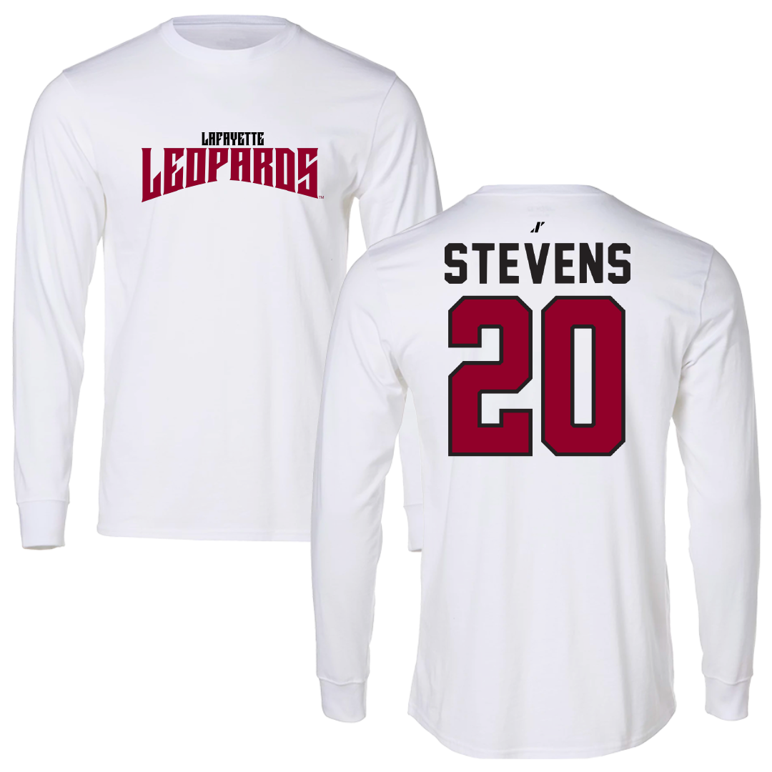 Lafayette College Football White Classic Performance Long Sleeve - #20 Robert Stevens