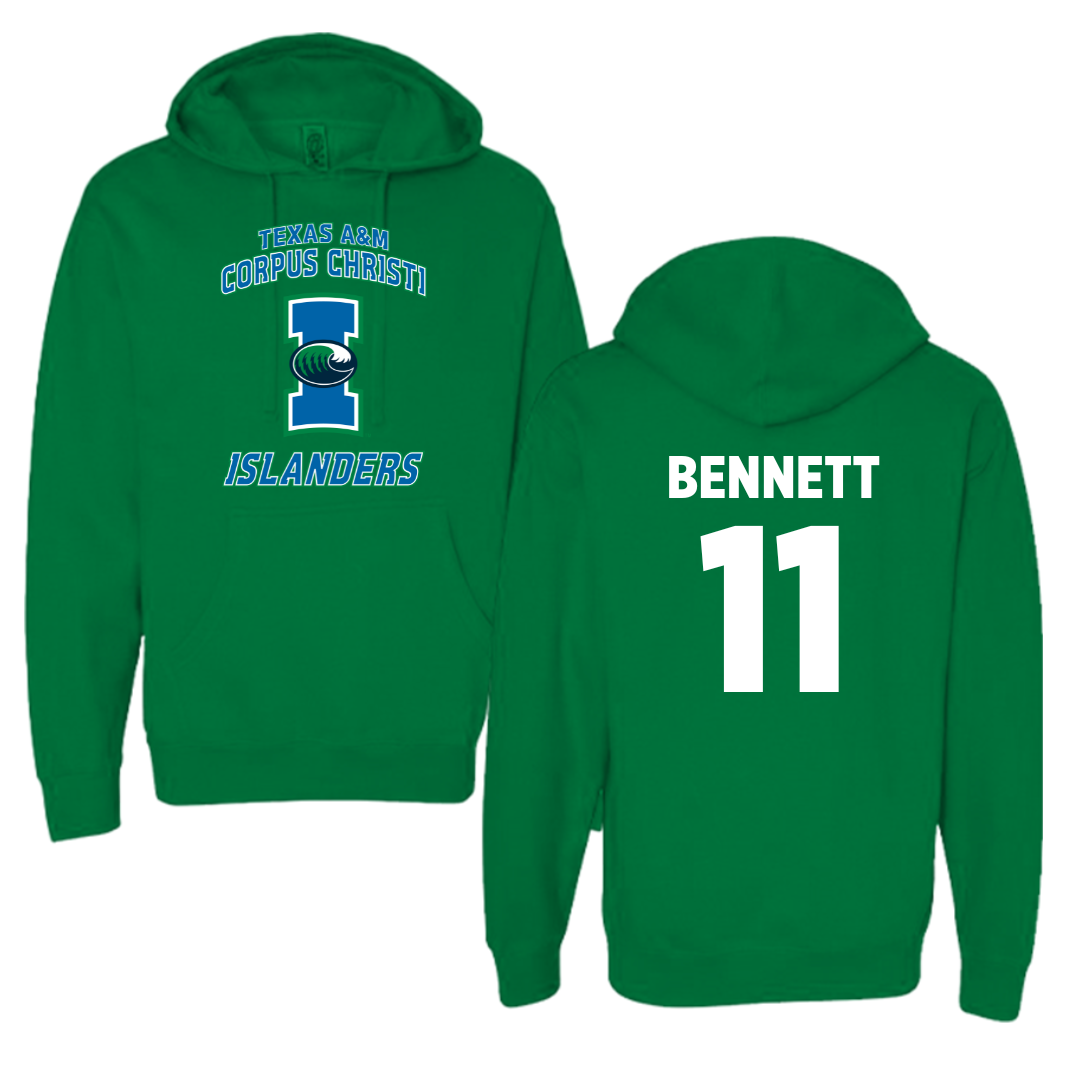 Texas A&M University-Corpus Christi Beach Volleyball Green Hoodie - #11 Jade Bennett