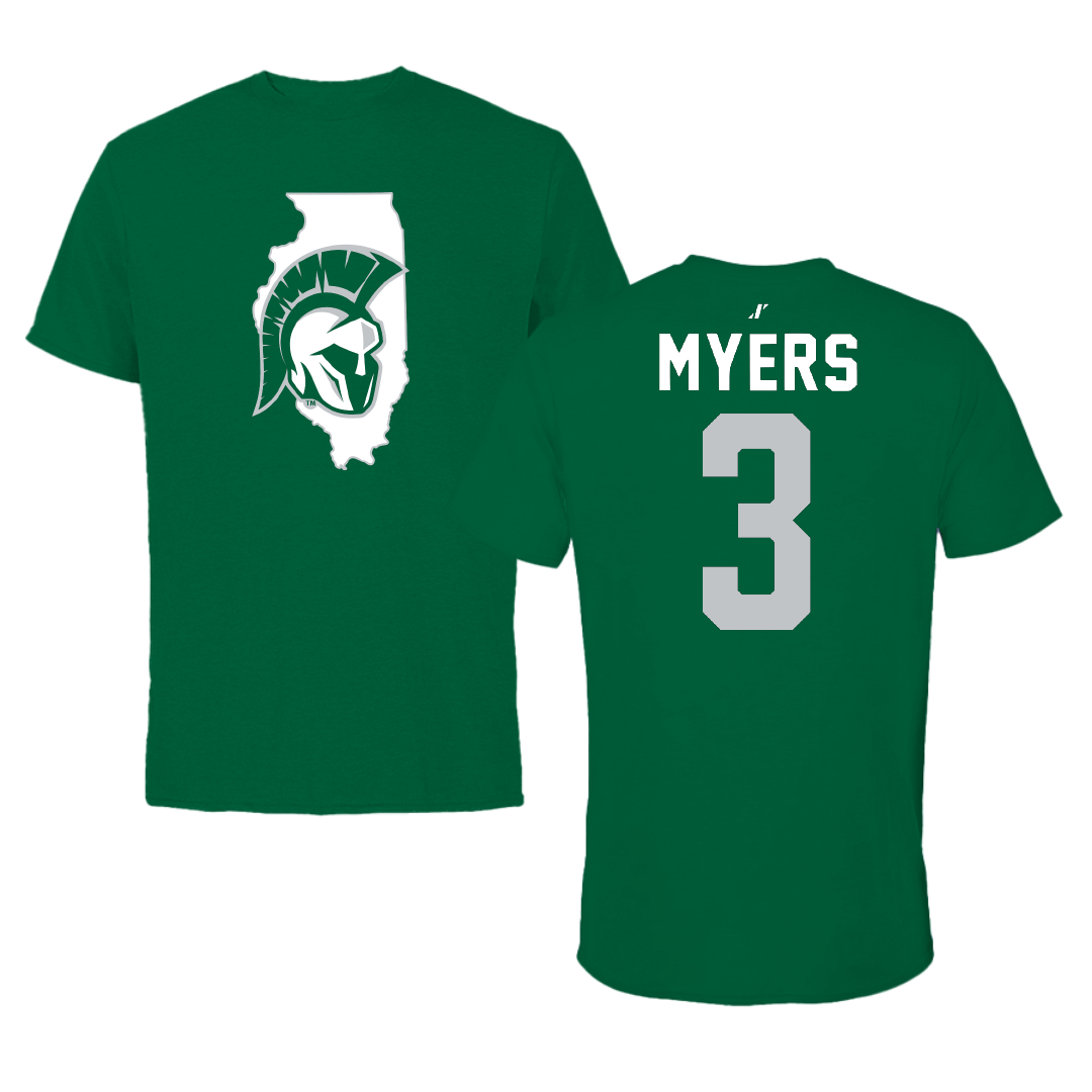 Illinois Wesleyan University Volleyball Green State Performance Tee - #3 Ryan Myers