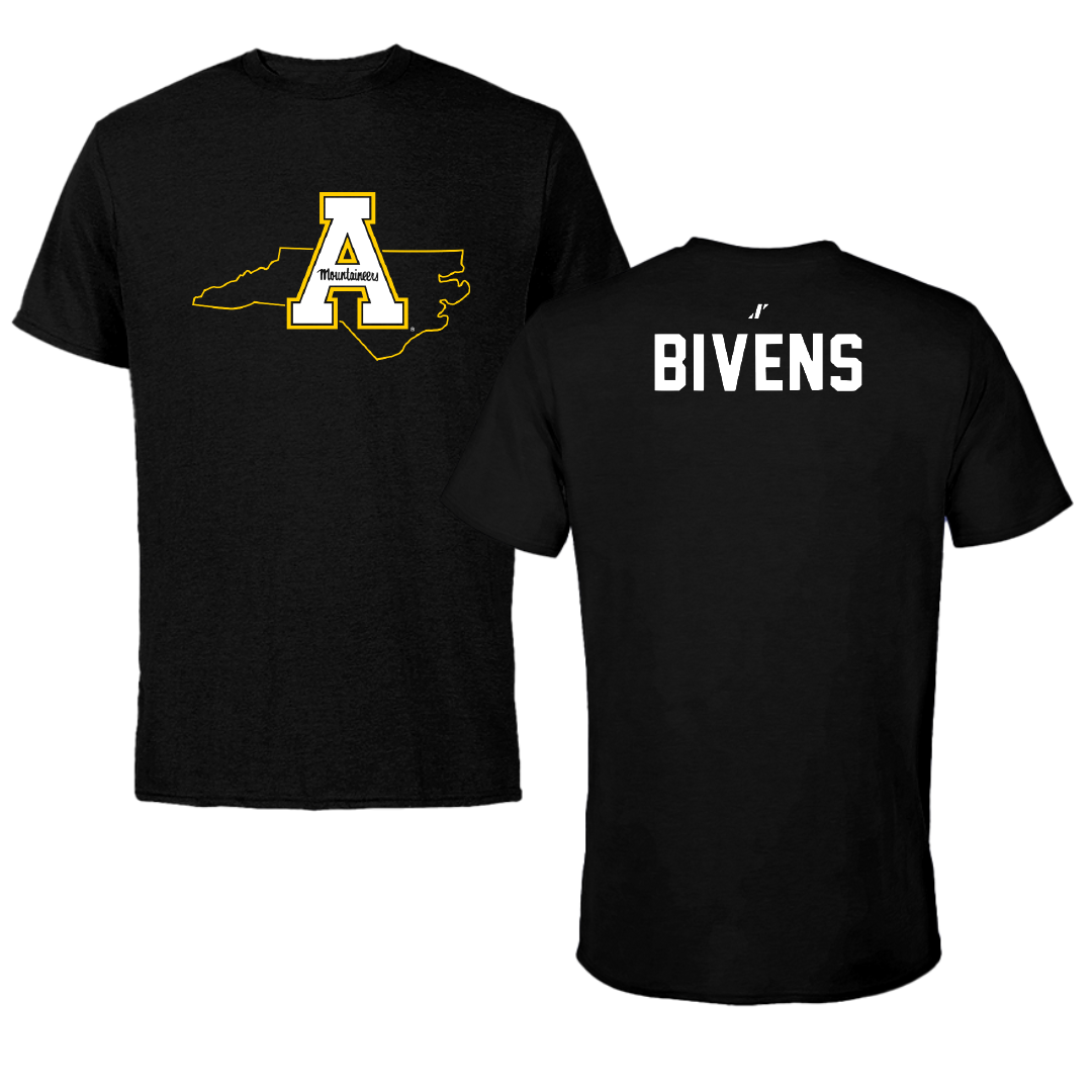 Appalachian State University TF and XC Black State Performance Tee - Garrett Bivens