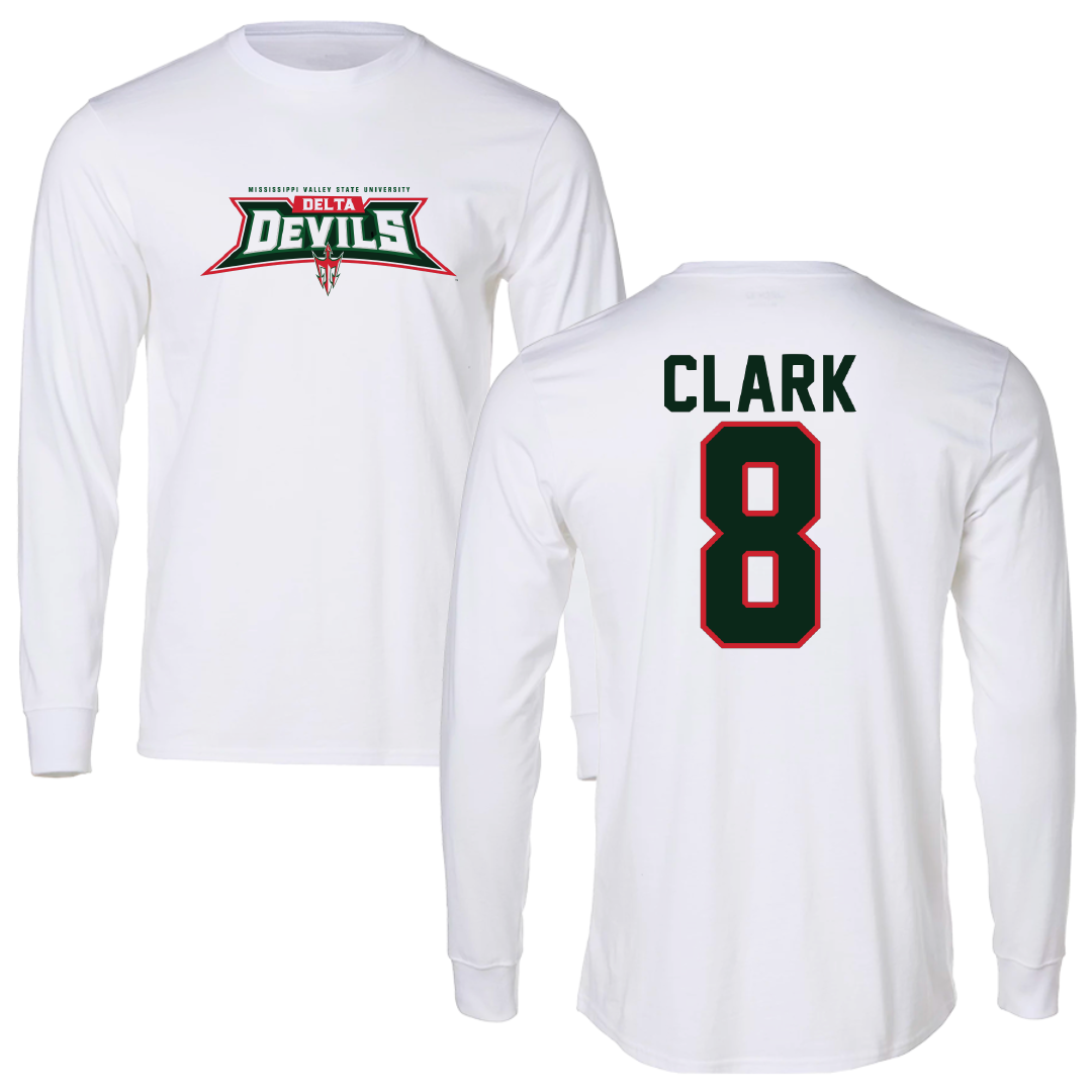 Mississippi Valley State University Softball White Long Sleeve - #8 Ashtyn Clark