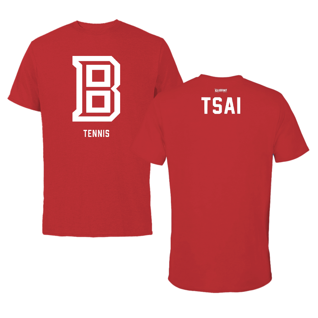 Bradley University Tennis Red Block Tee - Compassion Tsai