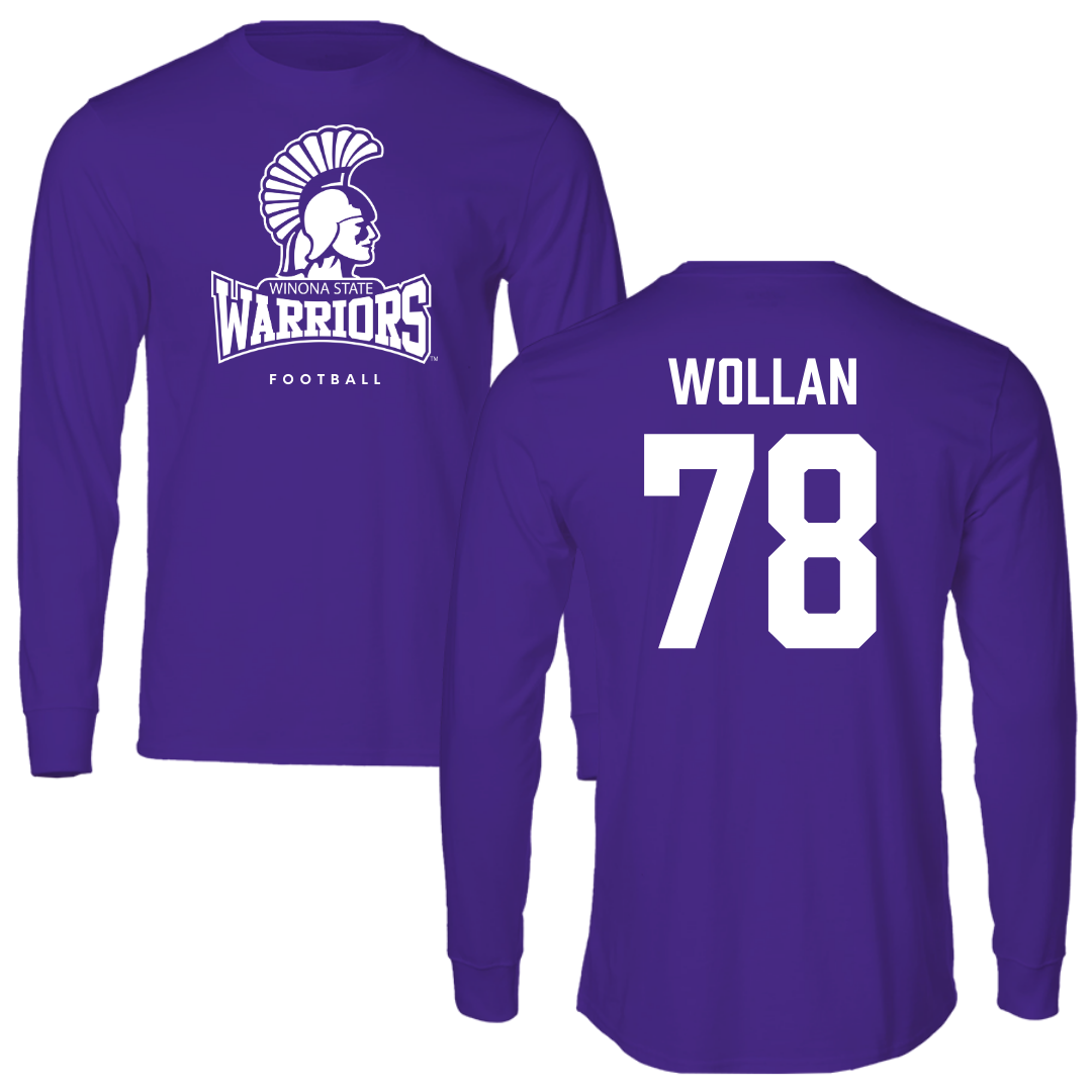 Winona State University Football Purple Long Sleeve - #78 Garit Wollan
