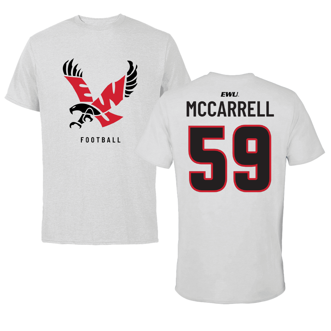 Eastern Washington University Football Light Gray Tee - #59 Clayton McCarrell