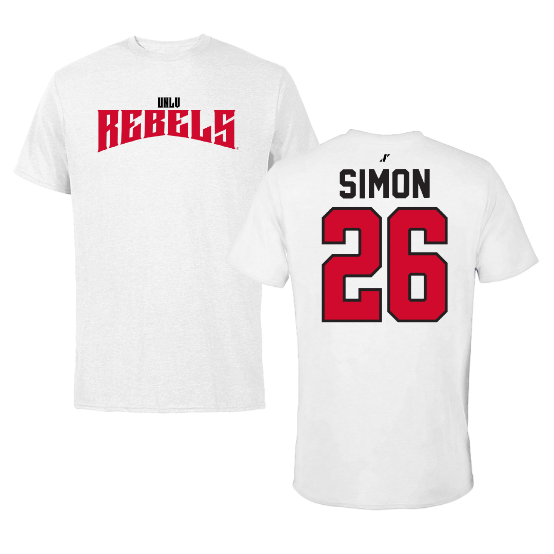 University of Nevada-Las Vegas Baseball White Classic Tee - #26 Sam Simon