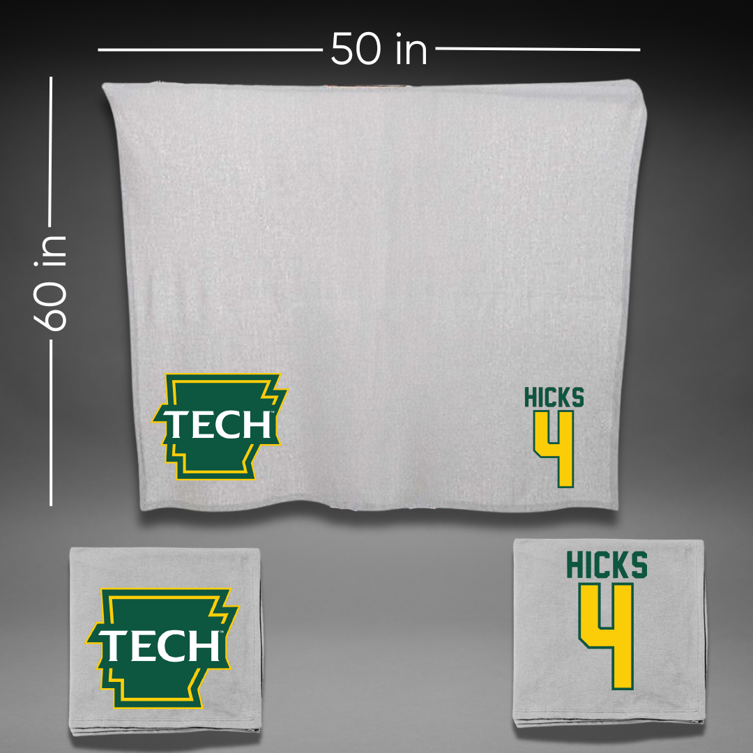 Arkansas Tech University Softball Gray Blanket - #4 Leah Hicks