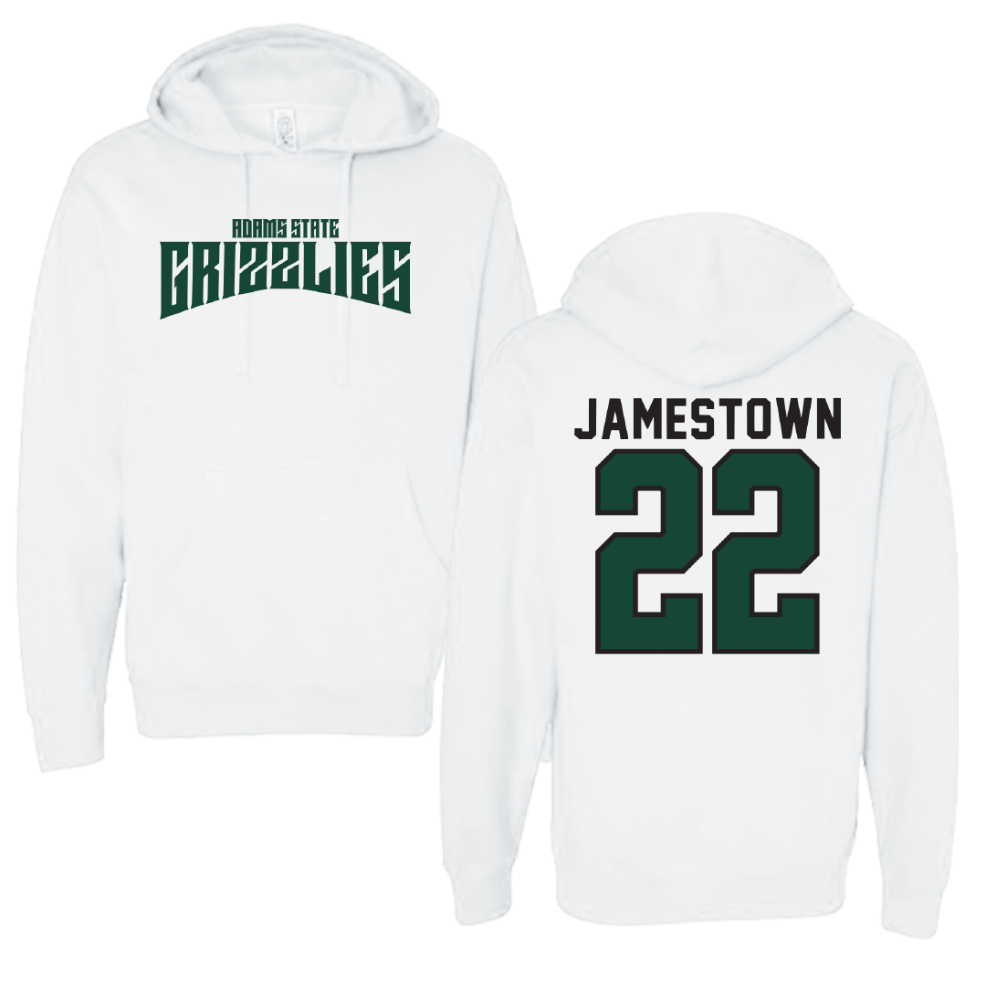 Adams State University Basketball White Classic Hoodie - #22 Tajaun Jamestown