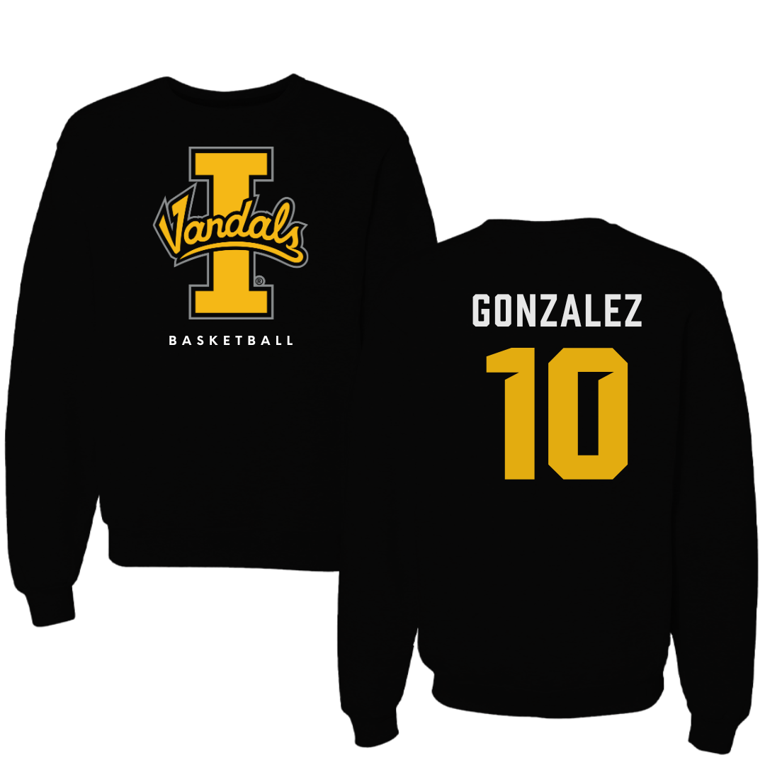 University of Idaho Basketball Black Crewneck - #10 Kristian Gonzalez