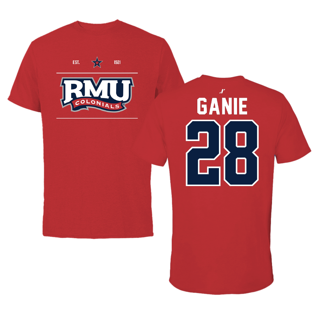 Robert Morris University Ice Hockey Red General Tee - #28 Logan Ganie