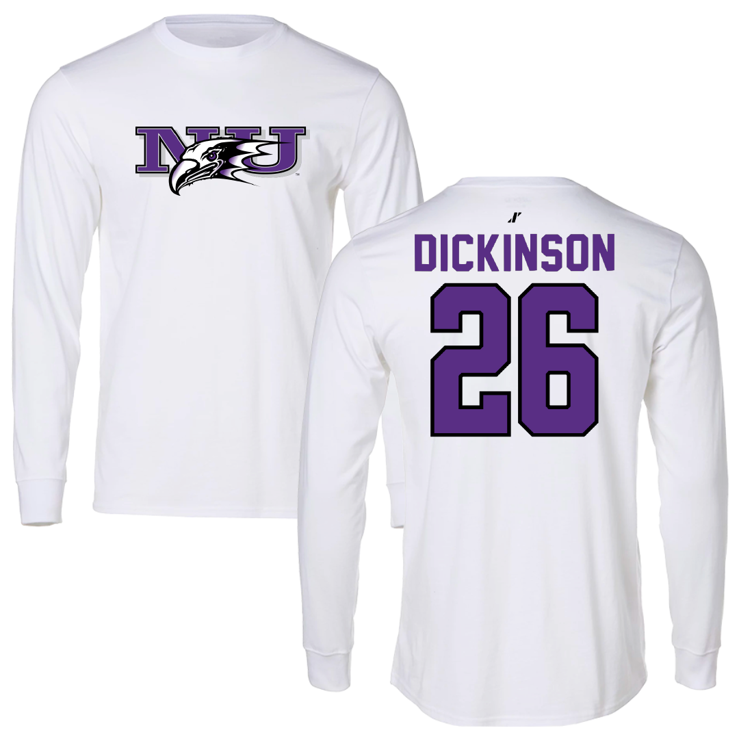 Niagara University Baseball White Performance Long Sleeve - #26 Jack Dickinson