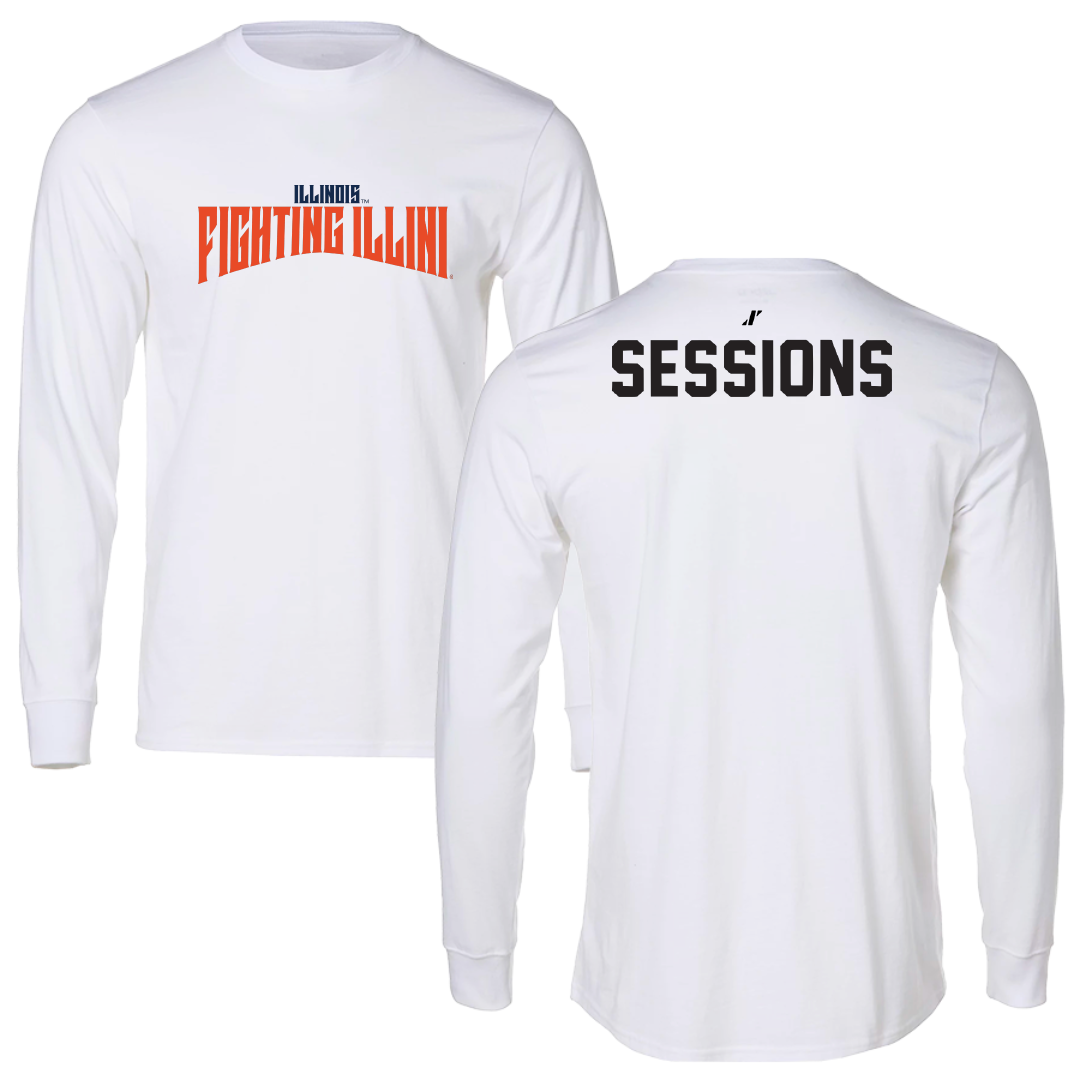 University of Illinois Swimming & Diving White Classic Long Sleeve - Kylee Sessions