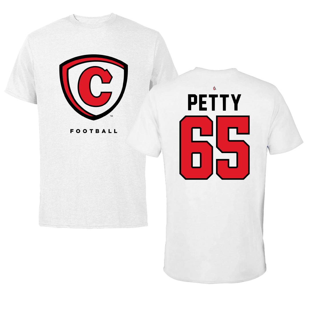 Carthage College Football White Tee - #65 Jordan Petty