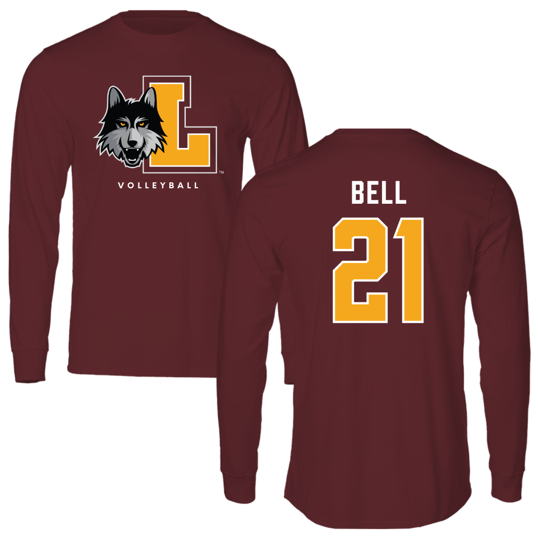 Loyola University-Chicago Volleyball Maroon Mascot Performance Long Sleeve - #21 Brad Bell