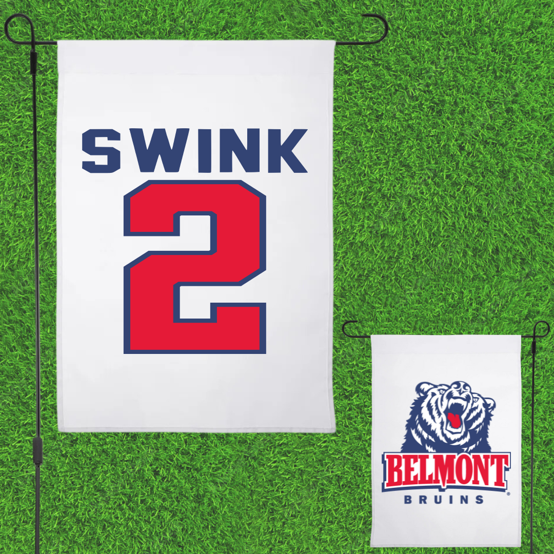 Belmont University Softball White Garden Flag - #2 Addison Swink