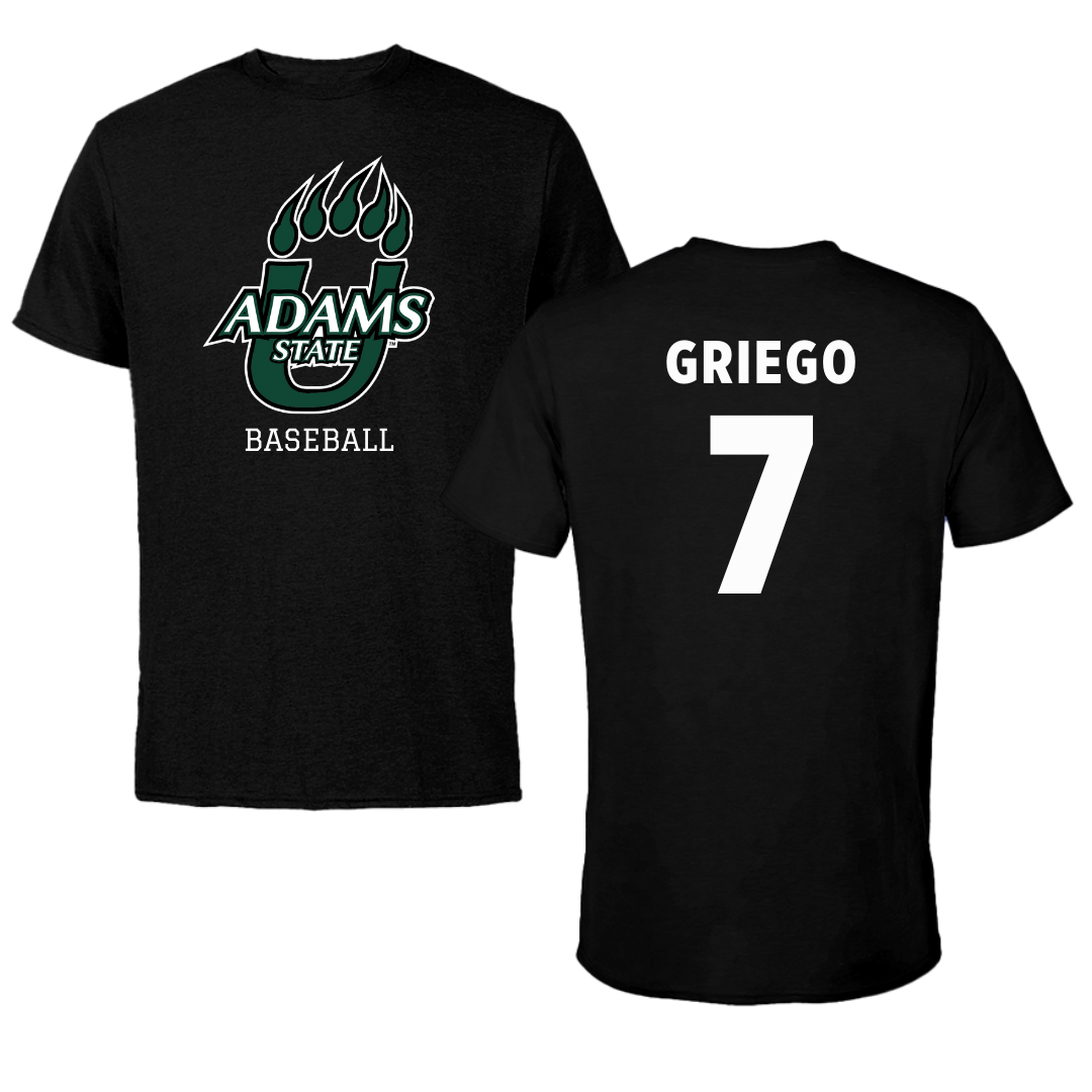 Adams State University Baseball Black State Performance Tee - #7 Markus Griego