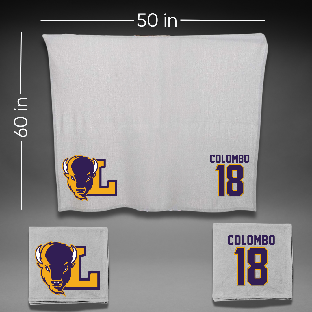 Lipscomb University Soccer Gray Blanket - #18 Matteo Colombo