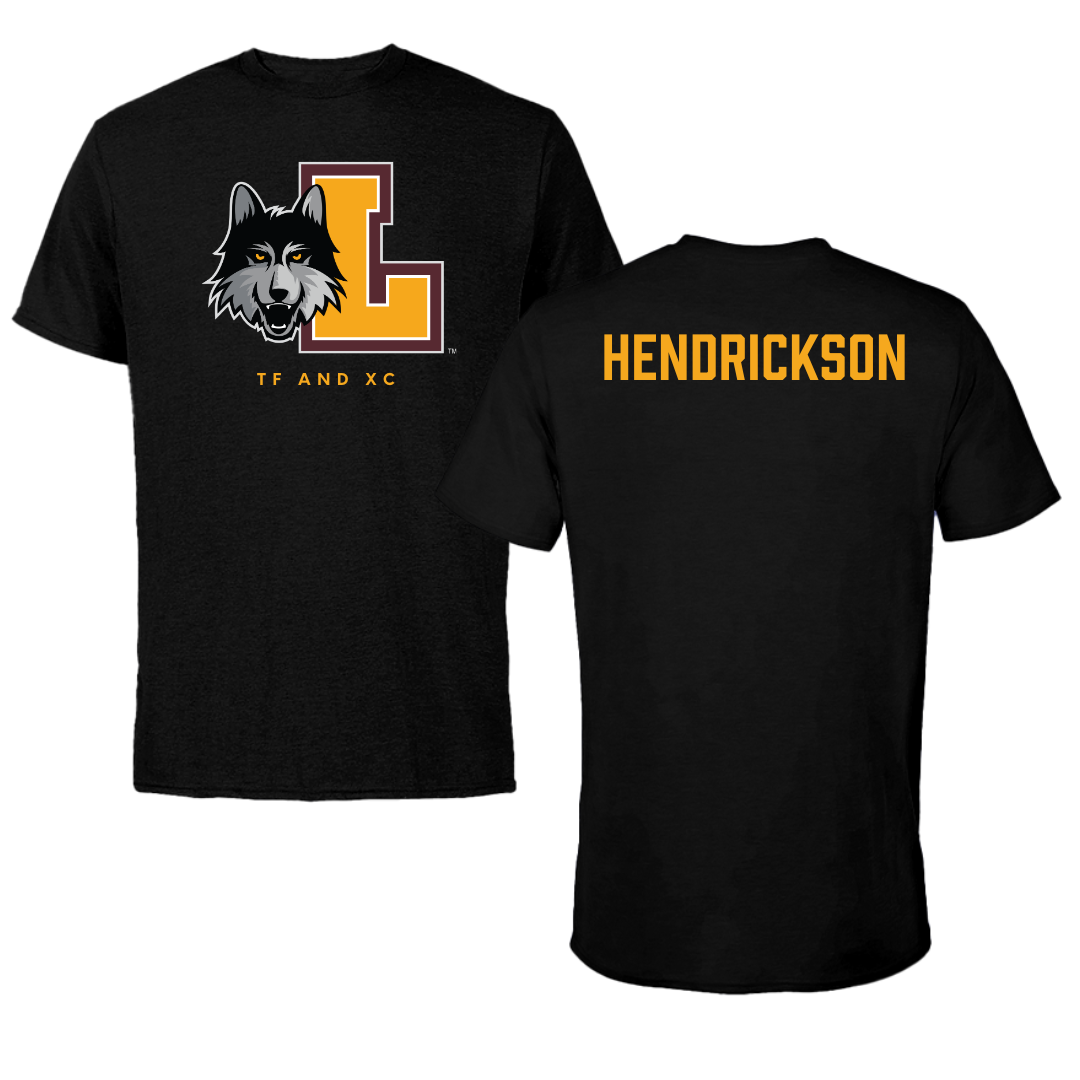 Loyola University-Chicago TF and XC Black Mascot Performance Tee - Fran Hendrickson