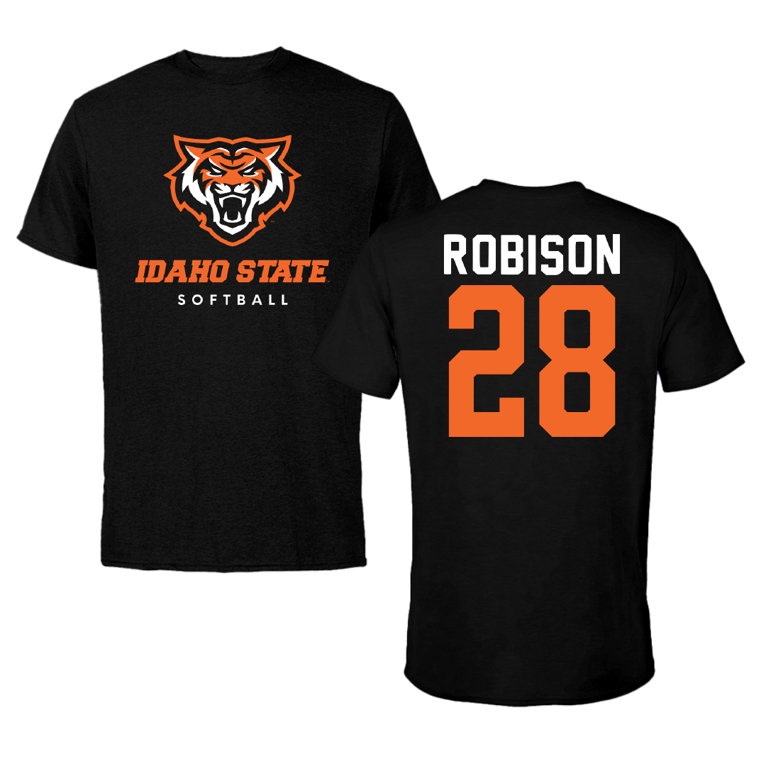 Idaho State University Softball Black Tee - #28 Olivia Robison