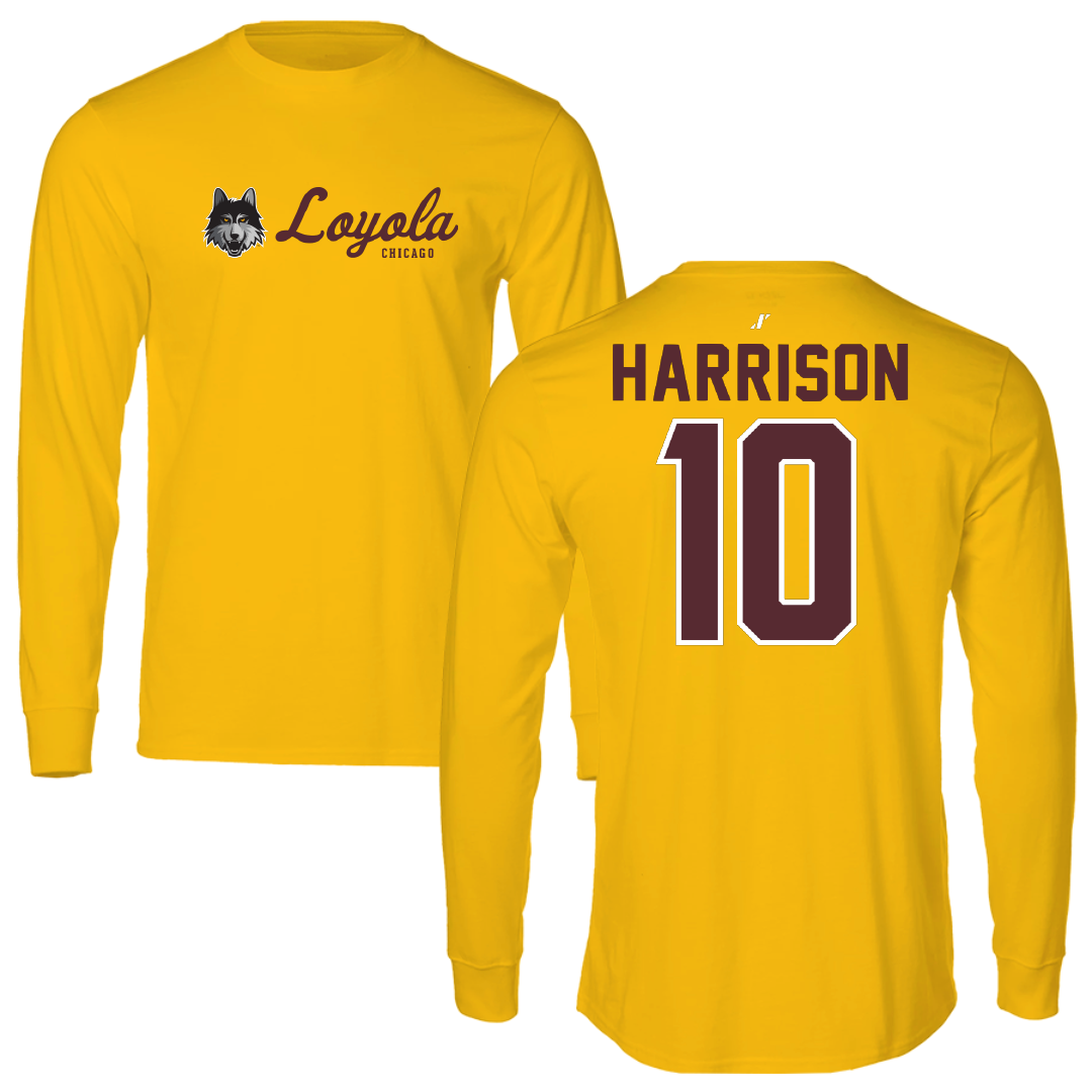 Loyola University-Chicago Soccer Gold General Long Sleeve - #10 Taylor Harrison