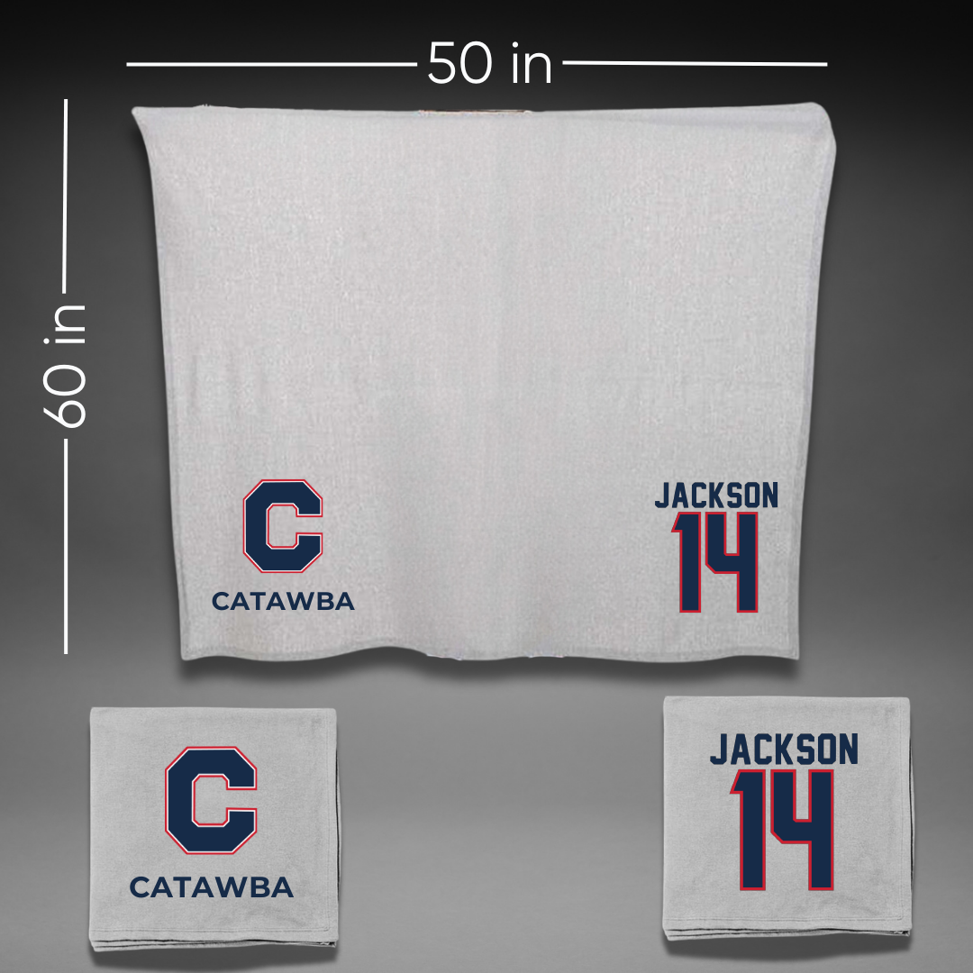 Catawba College Baseball Gray Blanket - #14 Harris Jackson