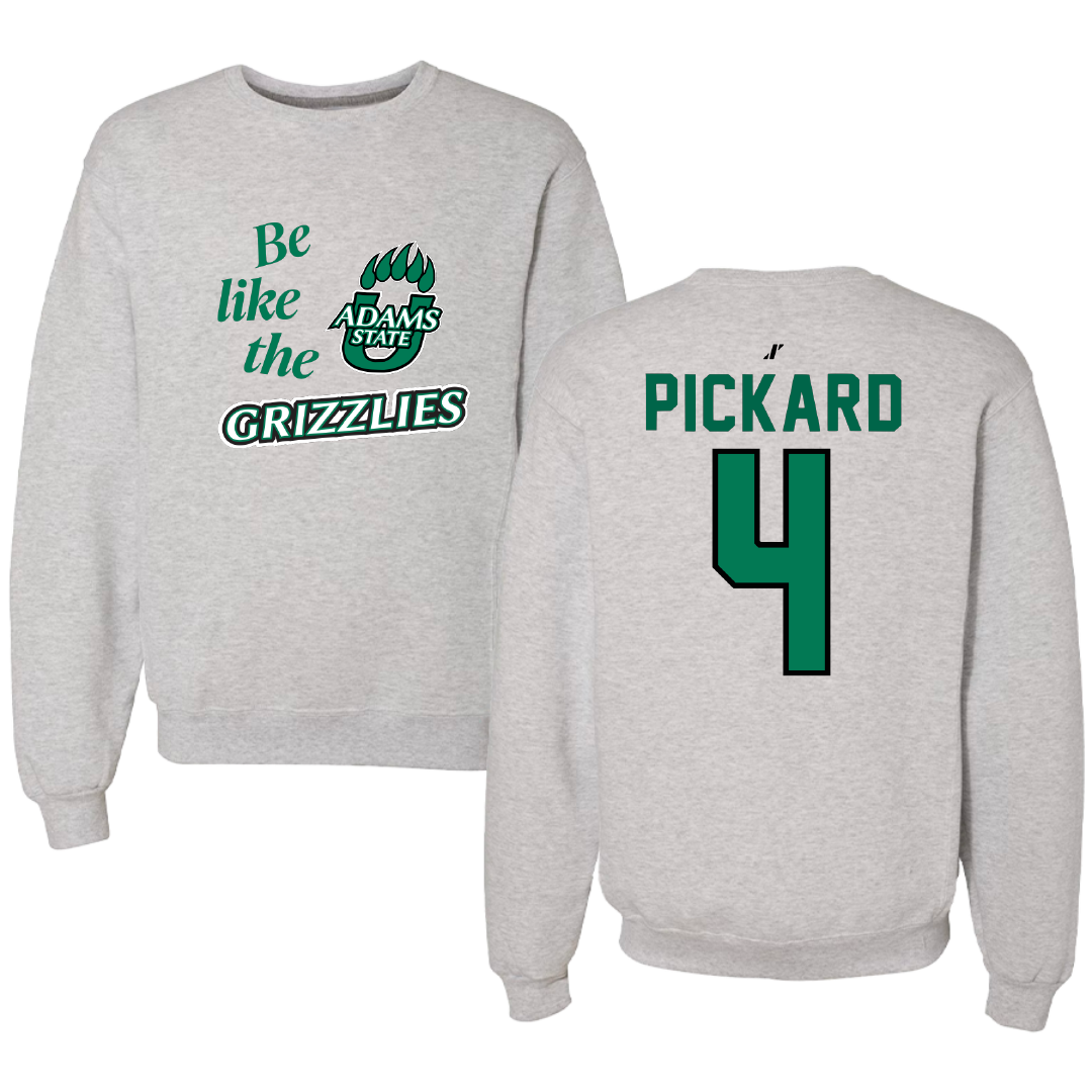 Adams State University Basketball Light Gray Be Like Us Crewneck - #4 Mykaila Pickard