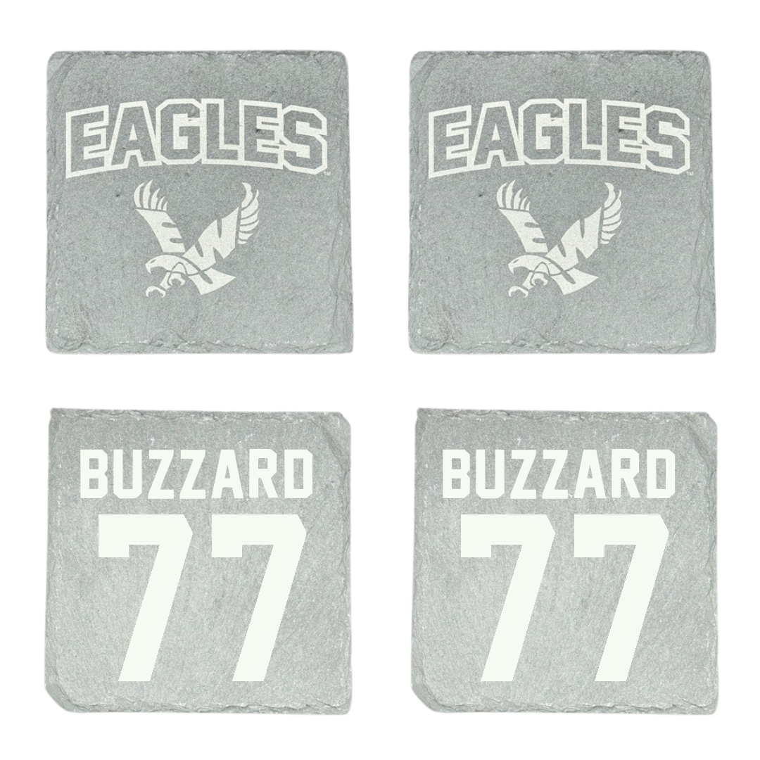 Eastern Washington University Football Stone Coaster (4 Pack)  - #77 William Buzzard