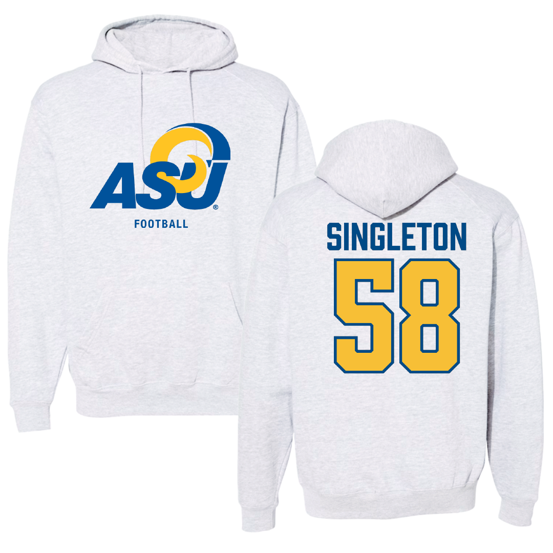 Angelo State University Football Gray Hoodie - #58 Kobe Singleton