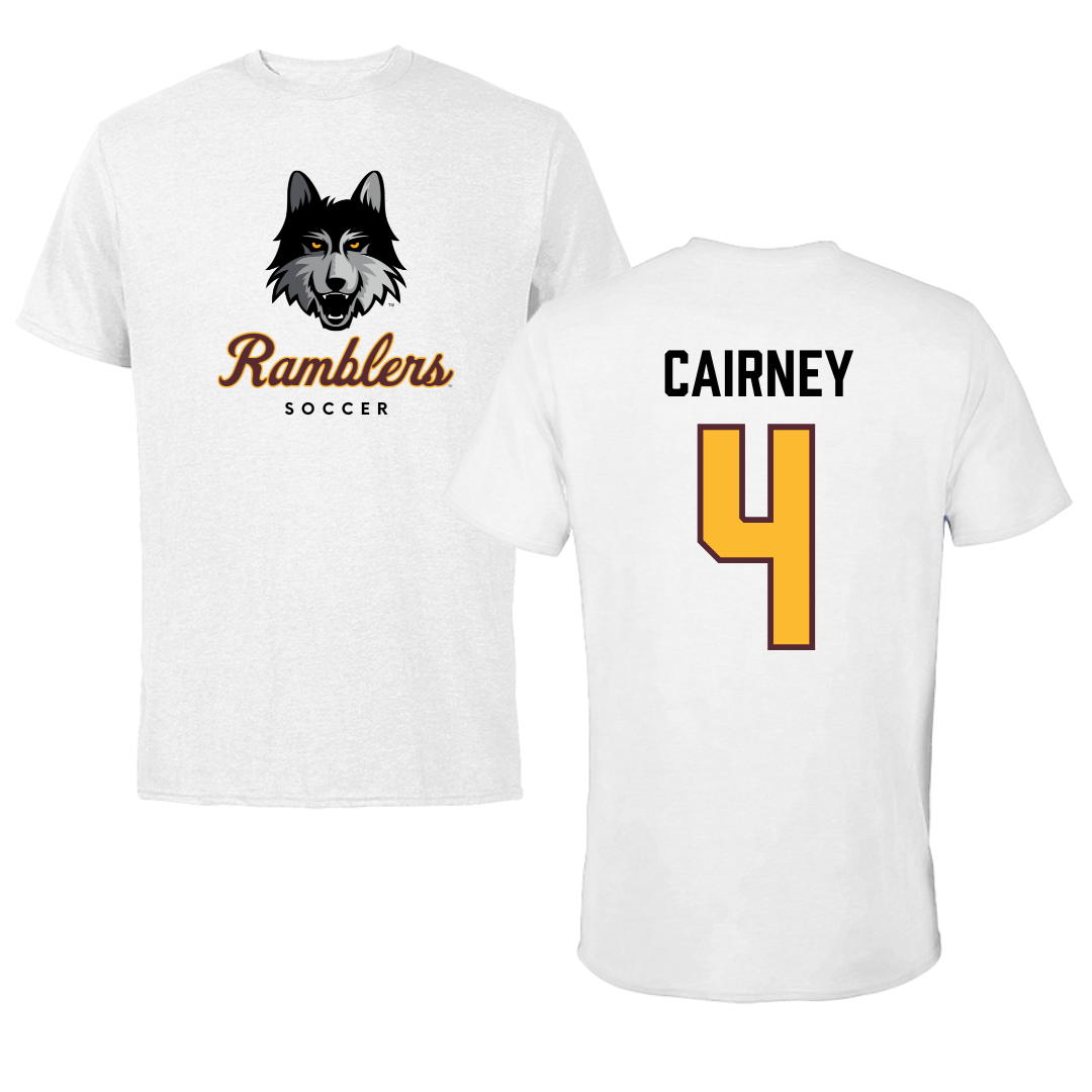 Loyola University-Chicago Soccer White Ramblers Performance Tee - #4 TJ Cairney