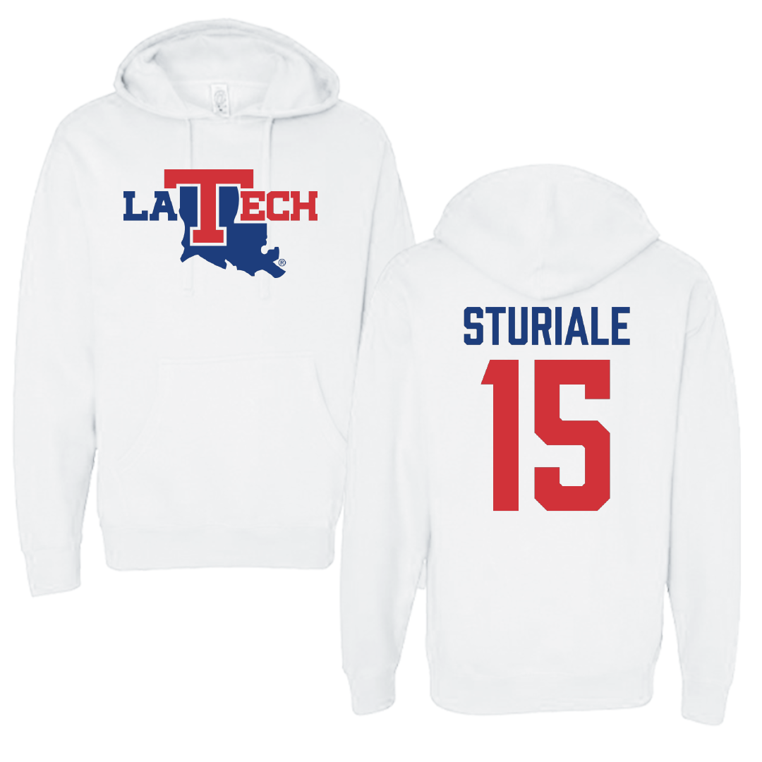Louisiana Tech University Baseball White Hoodie - #15 CJ Sturiale
